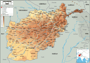 PHYSICAL Map of Afghanistan