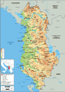 PHYSICAL Map of Albania