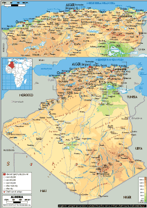 PHYSICAL Map of Algeria