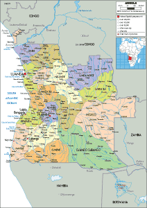 POLITICAL Map of Angola