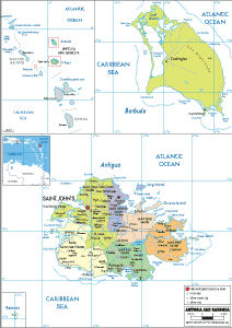 POLITICAL Map of Antigua and Barbuda