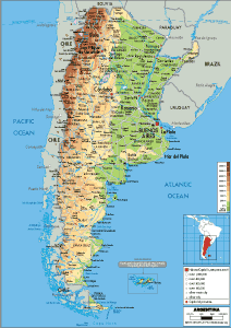 PHYSICAL Map of Argentina