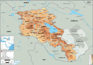 PHYSICAL Map of Armenia