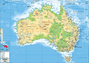 PHYSICAL Map of Australia