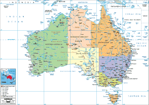 POLITICAL Map of Australia