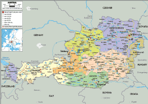 POLITICAL Map of Austria