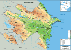 PHYSICAL Map of Azerbaijan