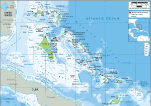 PHYSICAL Map of Bahamas