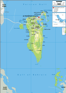 PHYSICAL Map of Bahrain
