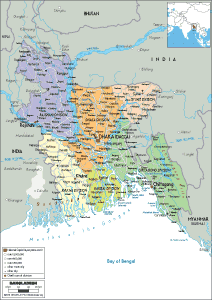 POLITICAL Map of Bangladesh