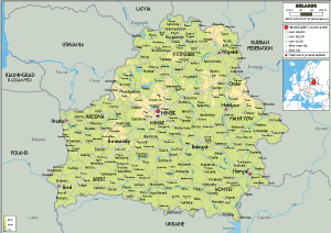 PHYSICAL Map of Belarus