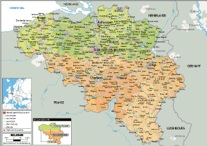 POLITICAL Map of Belgium