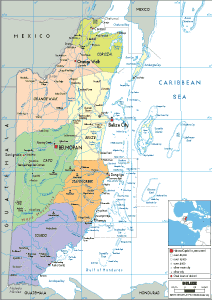 POLITICAL Map of Belize