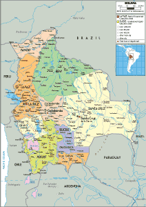 POLITICAL Map of Bolivia