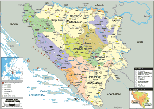 POLITICAL Map of Bosnia and Herzegovina