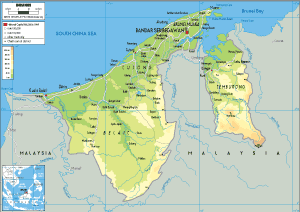PHYSICAL Map of Brunei Darussalam