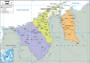 POLITICAL Map of Brunei Darussalam