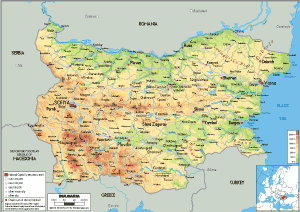 PHYSICAL Map of Bulgaria