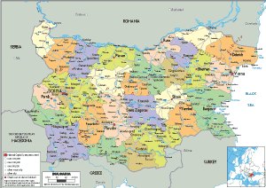 POLITICAL Map of Bulgaria