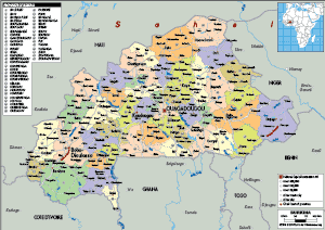 POLITICAL Map of Burkina Faso