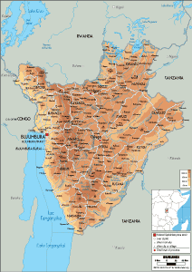 PHYSICAL Map of Burundi