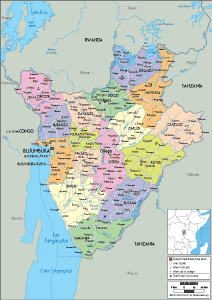 POLITICAL Map of Burundi