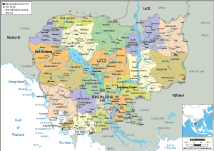 POLITICAL Map of Cambodia