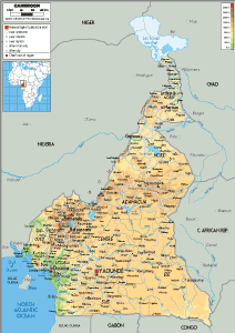 PHYSICAL Map of Cameroon