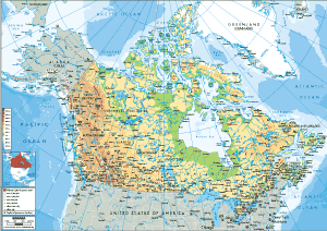 PHYSICAL Map of Canada