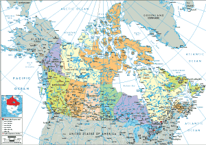 POLITICAL Map of Canada