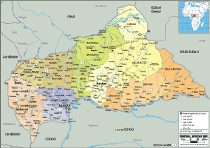 POLITICAL Map of the Central African Republic