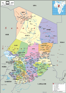 POLITICAL Map of Chad