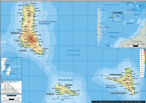 PHYSICAL Map of Comoros