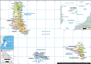 POLITICAL Map of Comoros