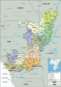 POLITICAL Map of Congo