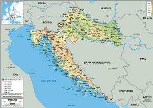 PHYSICAL Map of Croatia