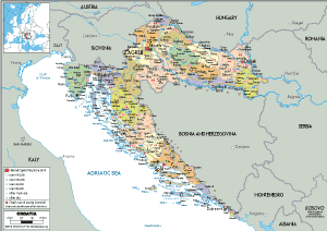 POLITICAL Map of Croatia
