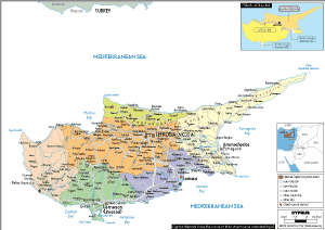 POLITICAL Map of Cyprus