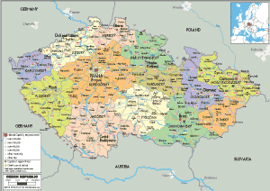 POLITICAL Map of Czechia