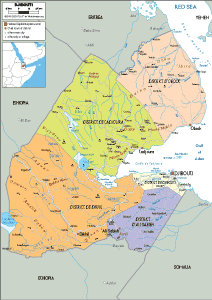 POLITICAL Map of Djibouti
