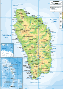 PHYSICAL Map of Dominica