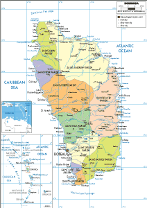 POLITICAL Map of Dominica