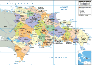 POLITICAL Map of the Dominican Republic