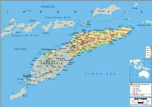 PHYSICAL Map of Timor-Leste