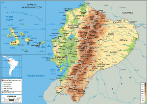 PHYSICAL Map of Ecuador
