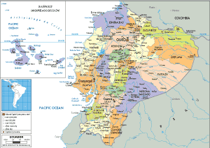 POLITICAL Map of Ecuador
