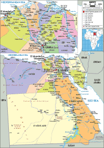 POLITICAL Map of Egypt