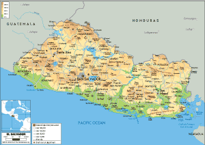 PHYSICAL Map of El Salvador
