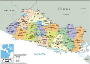 POLITICAL Map of El Salvador