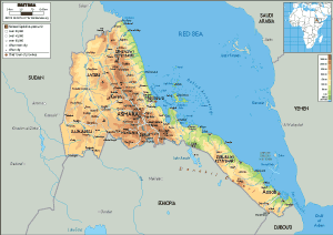 PHYSICAL Map of Eritrea